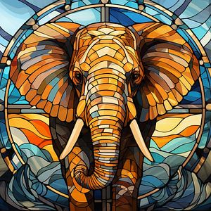Elefant Glasmalerei