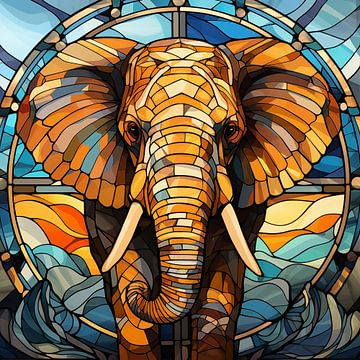 Vitrail éléphant sur TheXclusive Art
