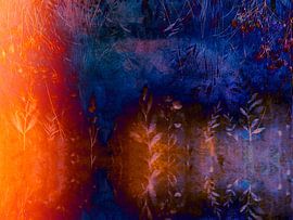 Scandinavian meadow fantasy moonlight abstraction by Mad Dog Art