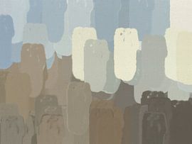 Soft abstract landscape, beach and sea, calm modern wall art by Dina Dankers