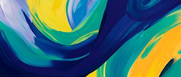 Colourful abstract wave patterns by Poster Art Shop