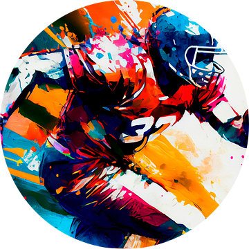 Impressionistisch schilderij van rugby speler. Deel 3 van Maarten Knops