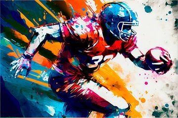 Impressionistisch schilderij van rugby speler. Deel 3 van Maarten Knops