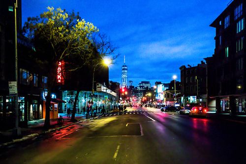 nachtleven op de straat in New York