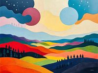 Abstrakte Landschaft mit schönen Farben