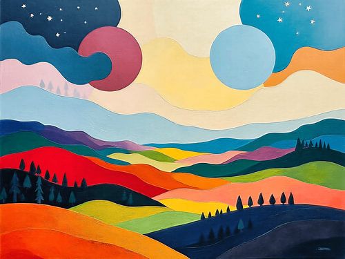 Abstrakte Landschaft mit schönen Farben