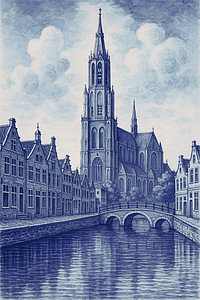 Delft, Niederlande Delfter Blau Malerei