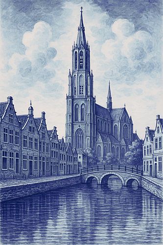 Delft, Pays-Bas Peinture bleue de Delft