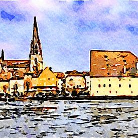 De oude stad van Regensburg van Saskia Ben Jemaa