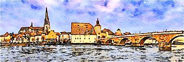 De oude stad van Regensburg van Saskia Ben Jemaa