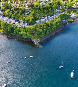 Bunte Häuser Hafen Portree Schottland!