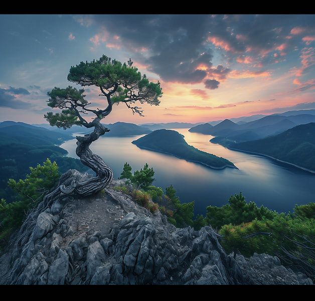 Eenzame boom van fernlichtsicht