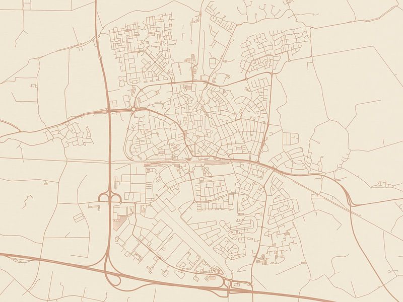 Terracotta style map of Goes by De Kaartenwinkel
