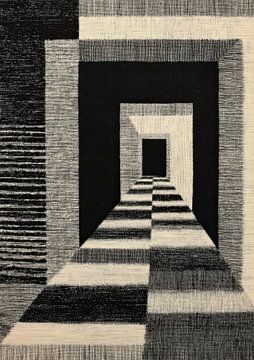 Monochrome tunnel - Geometrisch perspectief