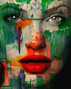 Gewoon gezicht - Angelia Jolie - Abstracte Game van Felix von Altersheim thumbnail