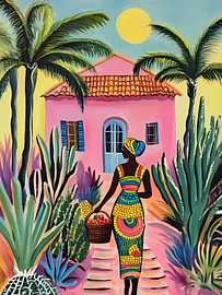 Farbenfrohe, afrozentrische Frau von IamHomeStudio