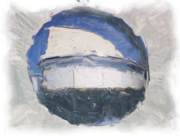 Abstract grijs blauw van Maurice Dawson