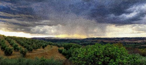 Tempête sur le paysage ombrien 1 Impressionniste