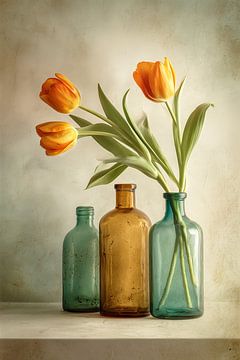 Bottled Tulips van PixelMint.