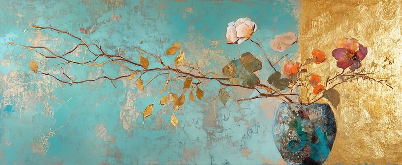 Turquoise Bloom Drift by Eye catching paintings