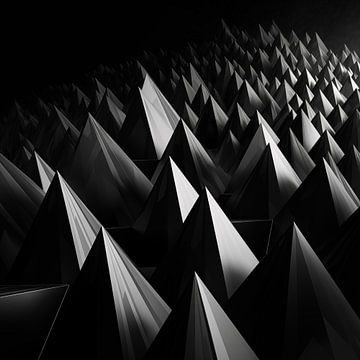 Abstract piramides zwart modern van TheXclusive Art