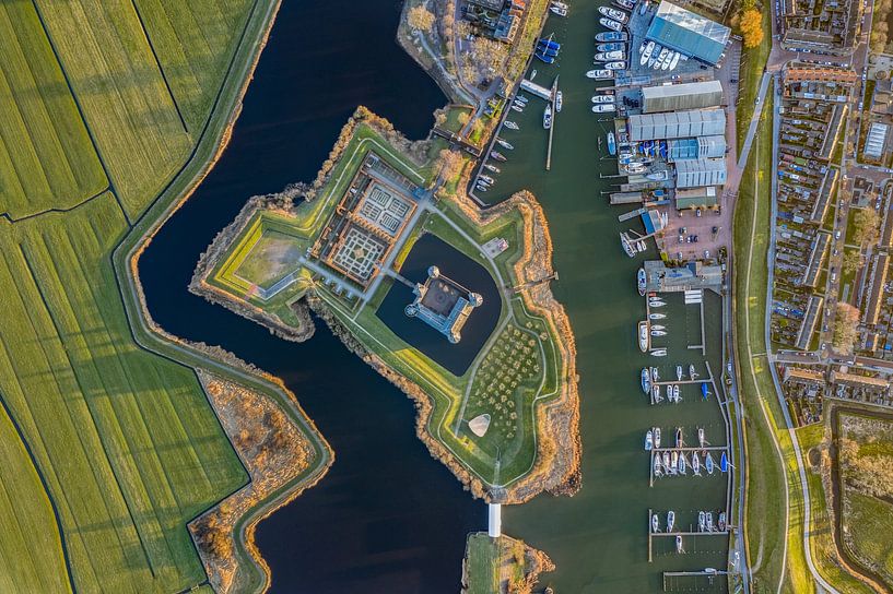 Aerial view Muiderslot castle from above by Liset Verberne
