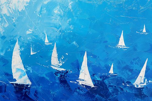 Zeilen op de blauwe zee