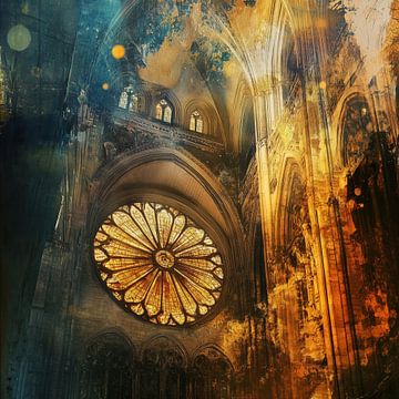 Notre Dame of Paris inside abstract by TheXclusive Art