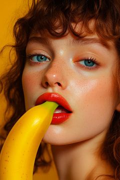 Fruitige schoonheid met gele banaan van Poster Art Shop