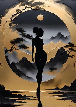 Goldene Gelassenheit - Silhouette in der Natur