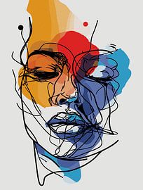 Abstrakte Fluid Line Face Art von Ramy Salah Hefny