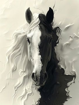 Yin en Yang Paardenportret 3 van ByNoukk