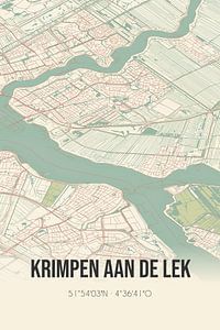 Alte Landkarte von Krimpen aan de Lek (Südholland) von Rezona