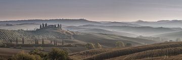 Zonsopkomst bij Podere Belvedere in Toscane