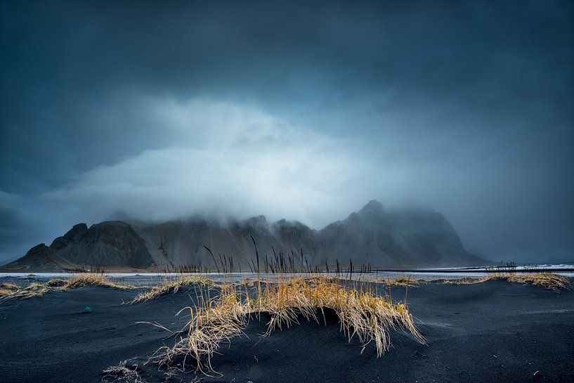 Black beach by the sea in Iceland by Voss Fine Art Fotografie