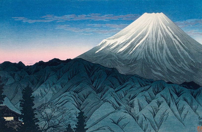 De berg Fuji vanuit Hakone (1930) gedrukt door Hiroaki Takahashi. van Dina Dankers