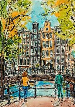 Amsterdam painting by Abstract Painting