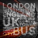 Graphic Art LONDON Verkehr auf der Westminster Bridge  von Melanie Viola Miniaturansicht