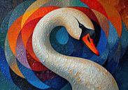 Swan painting | Swan Spectrum Delight by Eye catching paintings thumbnail