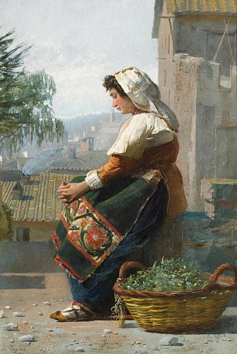 Een Italiaanse schoonheid, Josep Tapiró Baró - 19e eeuw