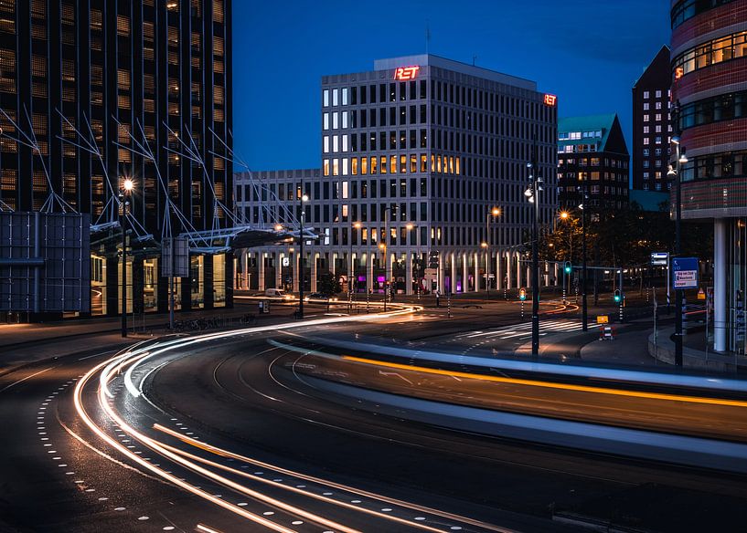 Avond in Rotterdam van Jeroen Linnenkamp