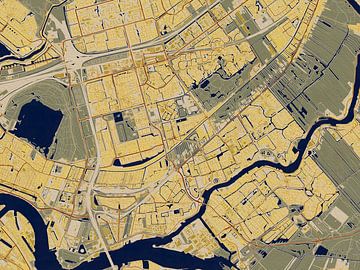 Kaart van Capelle aan den IJssel in de stijl van Gustav Klimt van Maporia