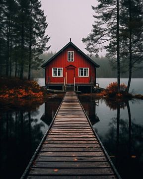 Huis aan het meer in Zweden van fernlichtsicht