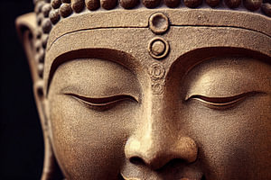 Gesicht einer Buddha Statue Illustration