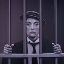 Buster Keaton Schilderij van Paul Meijering thumbnail