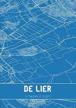 Blaupause | Karte | De Lier (Südholland) von Rezona