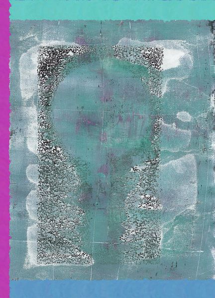 Moderne abstrakte Kunst. Organische Formen in Pastell- und Neonfarben. Grün, Blau, Magenta von Dina Dankers