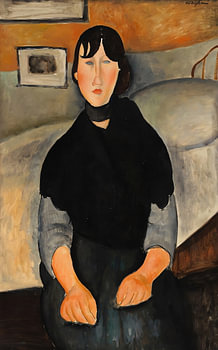 Frau mit schwarzem Schal