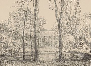 Simon Moulijn, Gezicht op het landhuis van buitenplaats Cromvliet. 1927 van Atelier Liesjes