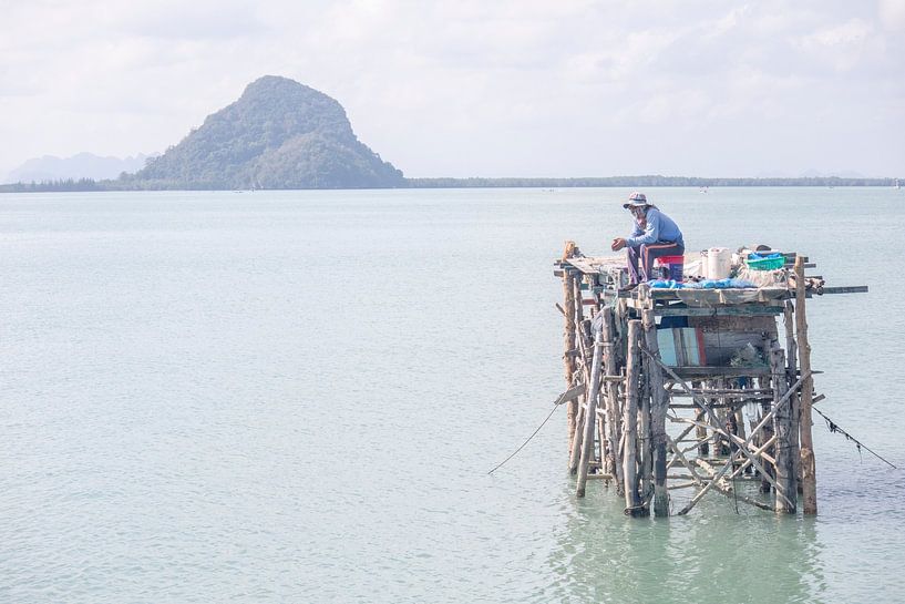 Pêcheur Donsak pier Thaïlande par Andrew van der Beek